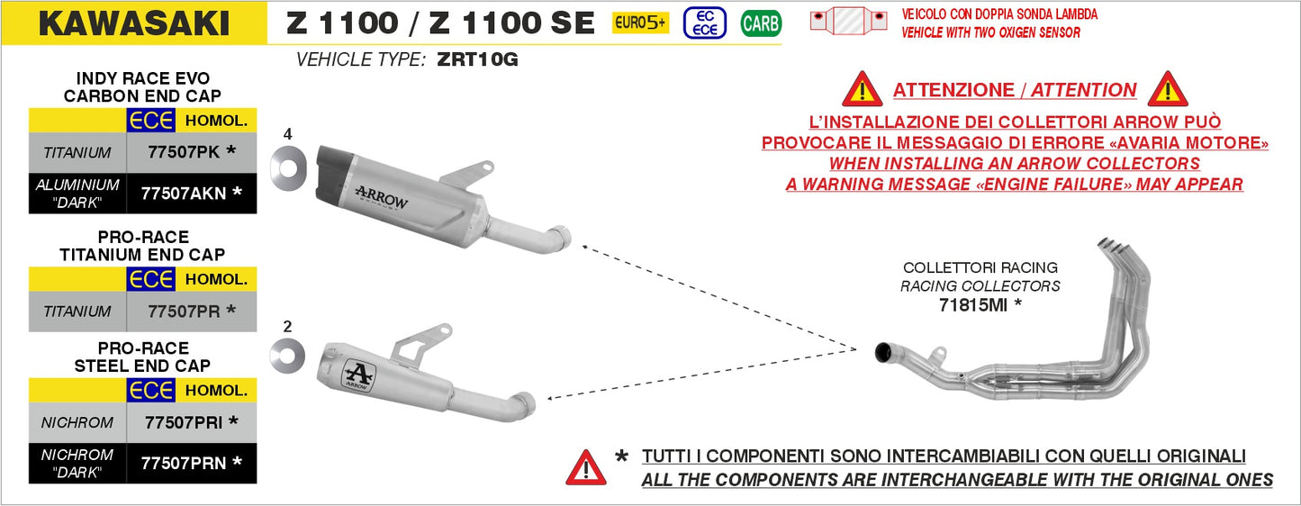Terminale Indy Race EVO alluminio Dark con fondello carby