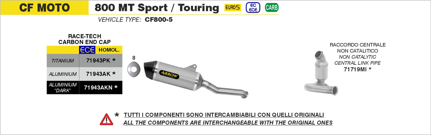 Terminale Race-Tech alluminio con fondello carby