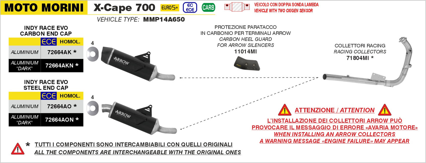 Terminale Indy Race EVO alluminio Dark con fondello carby