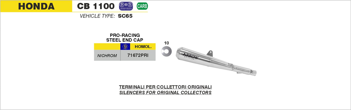 Terminale Pro-Racing con fondello in acciaio inox
