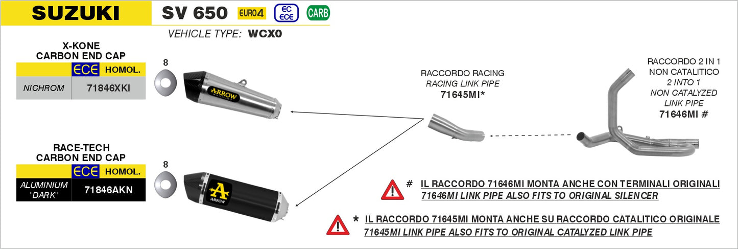 Raccordo 2 in 1 non catalitico