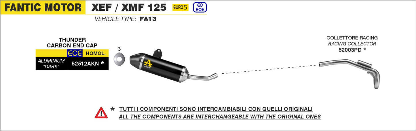 Collettore racing intercambiabile con l'originale