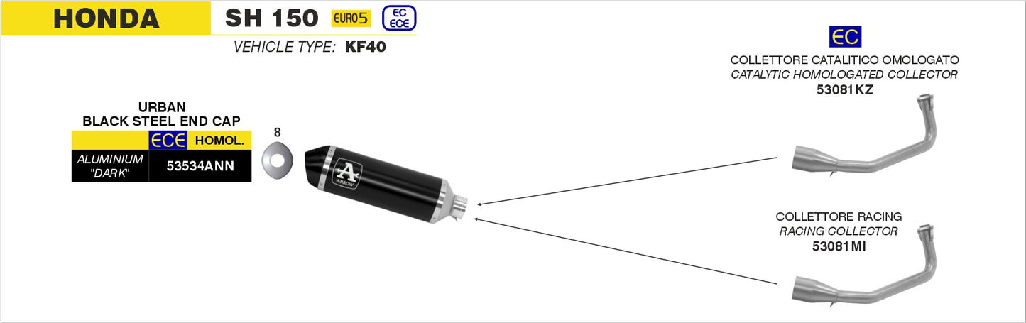 Collettore racing per scarico Urban