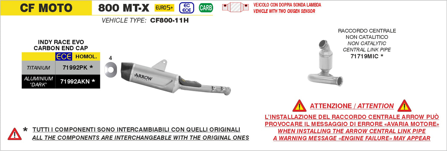 Terminale Indy Race EVO titanio con fondello carby
