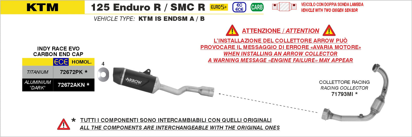 Terminale Indy Race EVO alluminio Dark con fondello carby