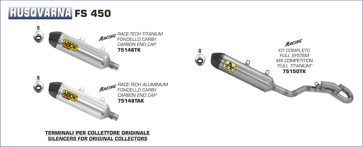 Terminale Off-Road race-tech alluminio con fondello carby