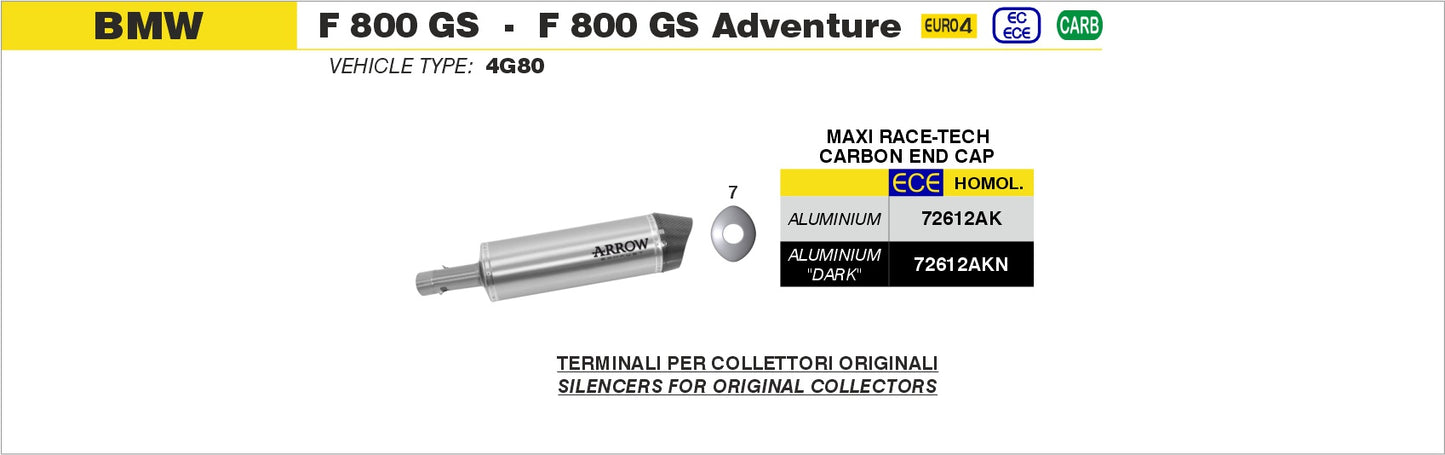 Terminale Maxi Race-Tech Approved alluminio con fondello carby