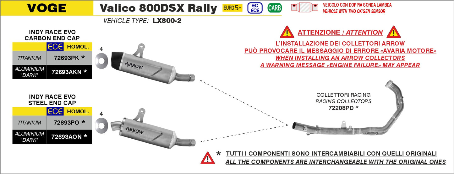 Terminale Indy Race EVO alluminio Dark con fondello inox