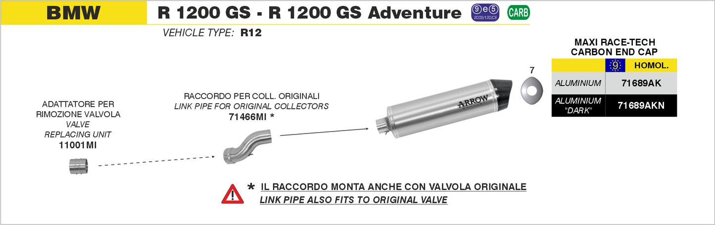 Terminale Maxi Race-Tech Approved titanio con fondello carby