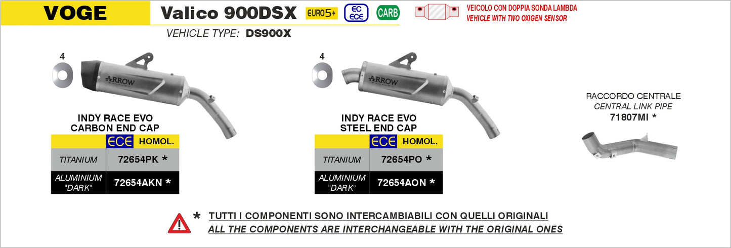 Terminale Indy Race EVO titanio con fondello carby