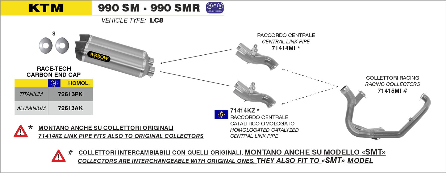 Terminali Race-Tech Titanio (Dx+Sx) con fondello carby