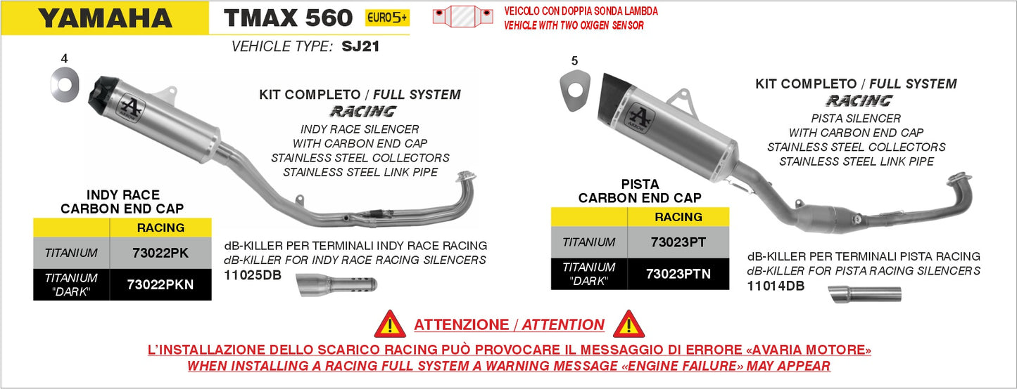 Kit completo racing con terminale Pista in titanio