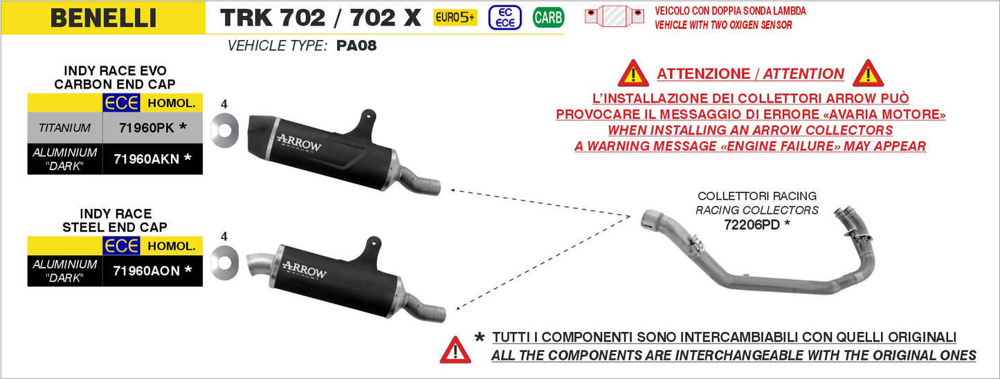 Terminale Indy Race EVO titanio con fondello carby