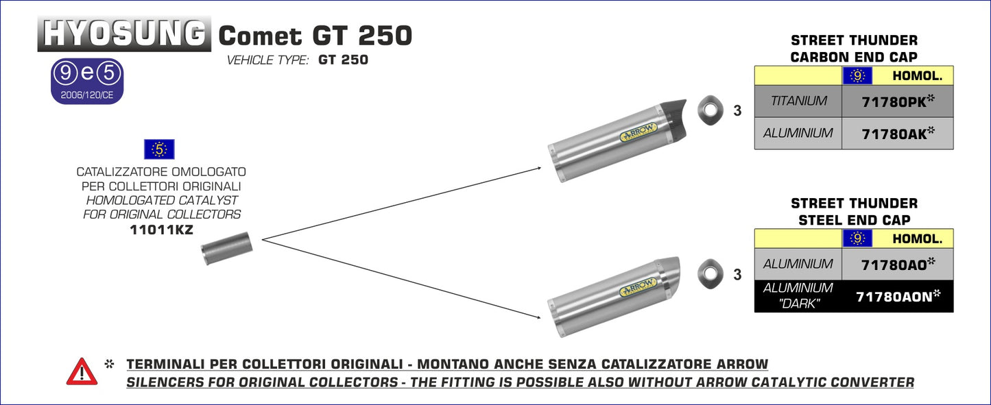 Terminale Thunder Approved carbonio con fondello carby per collettori Arrow