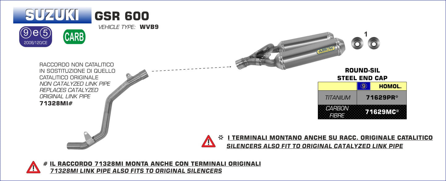 Terminali Round-Sil titanio omologati (Dx+ Sx)