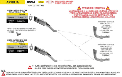 Terminale Pista in titanio con raccordo in acciaio inox