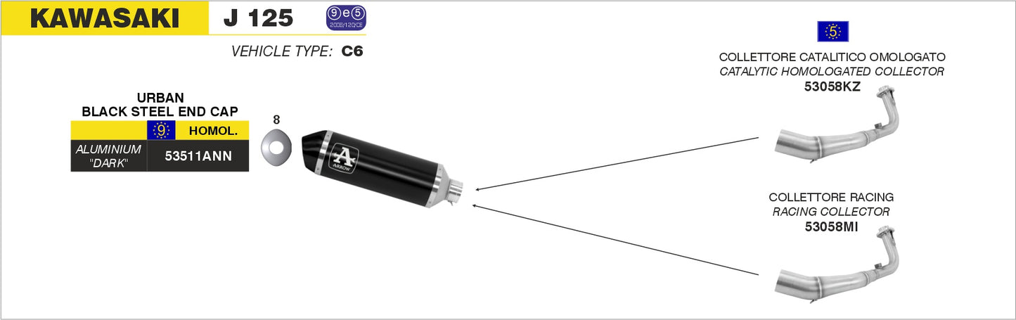 Collettore catalitico omologato per scarico Urban