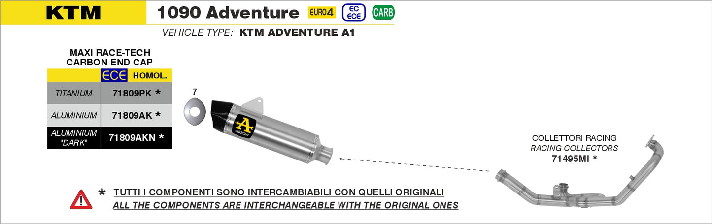 Terminale Maxi Race-Tech titanio con fondello carby