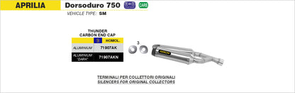 Terminali Thunder alluminio (Dx+Sx) con fondello carby