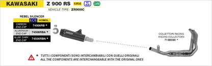 Kit terminale Rebel con fondello in alluminio lucido