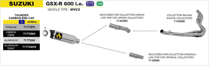 Terminale Street Thunder alluminio con fondello carby