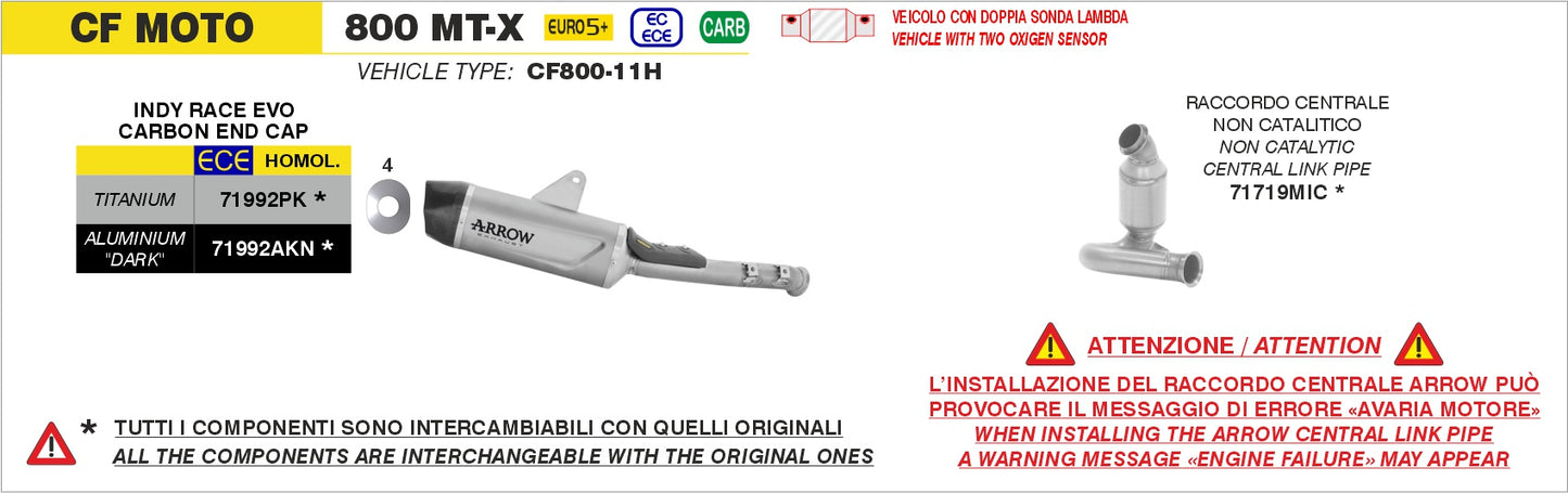 Terminale Indy Race EVO titanio con fondello carby