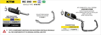 Terminale Indy Race EVO alluminio Dark con fondello carby