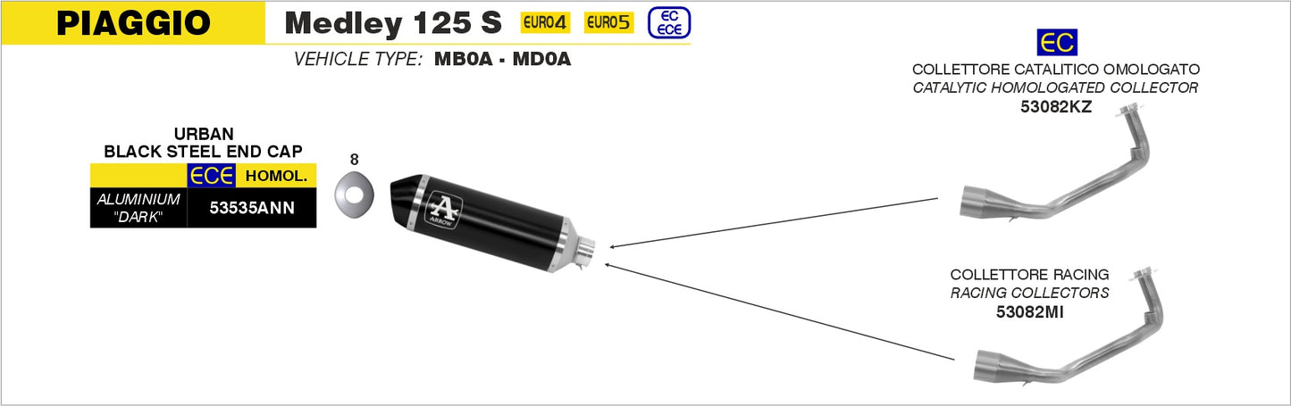 Raccordo catalitico omologato per scarico Urban