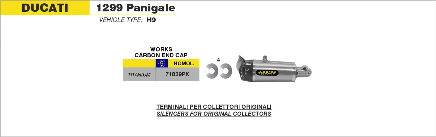 Terminali Works titanio (Dx+Sx) con fondello carby
