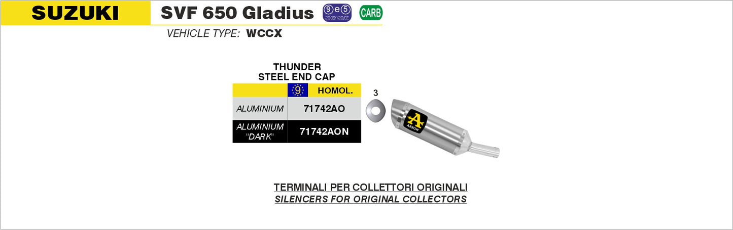 Terminale Street Thunder alluminio per collettori originali