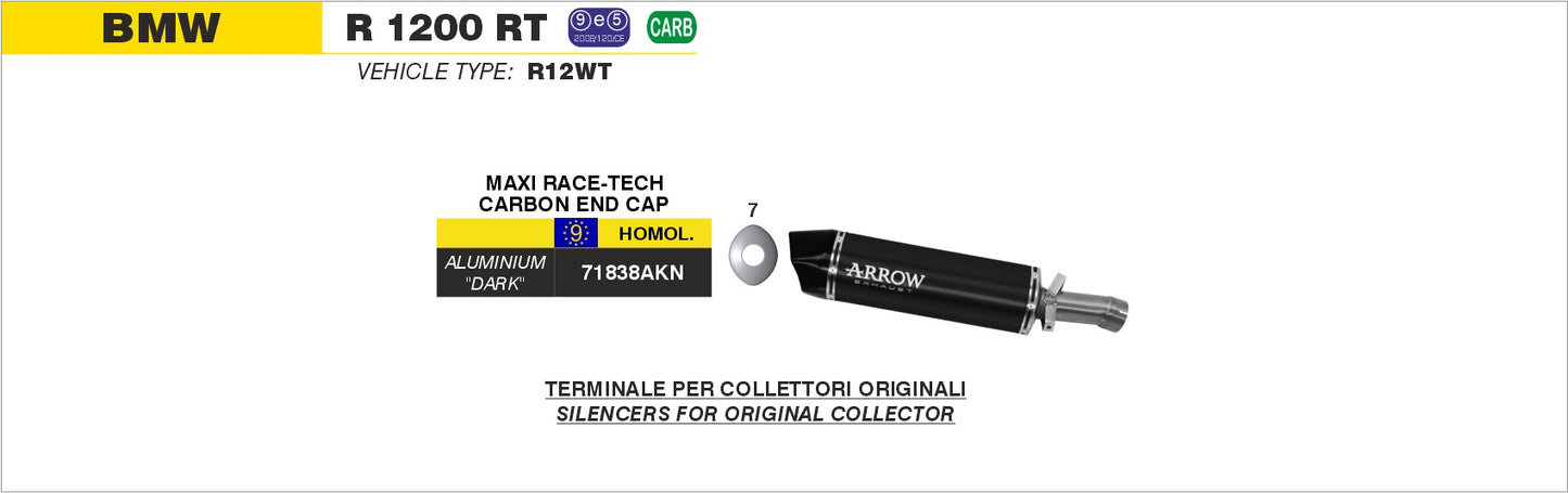 Terminale Maxi Race-Tech alluminio con fondello carby