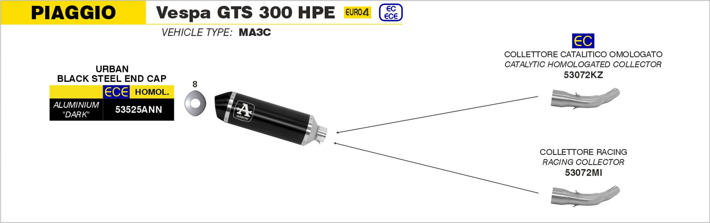 Raccordo catalitico omologato per scarico Urban