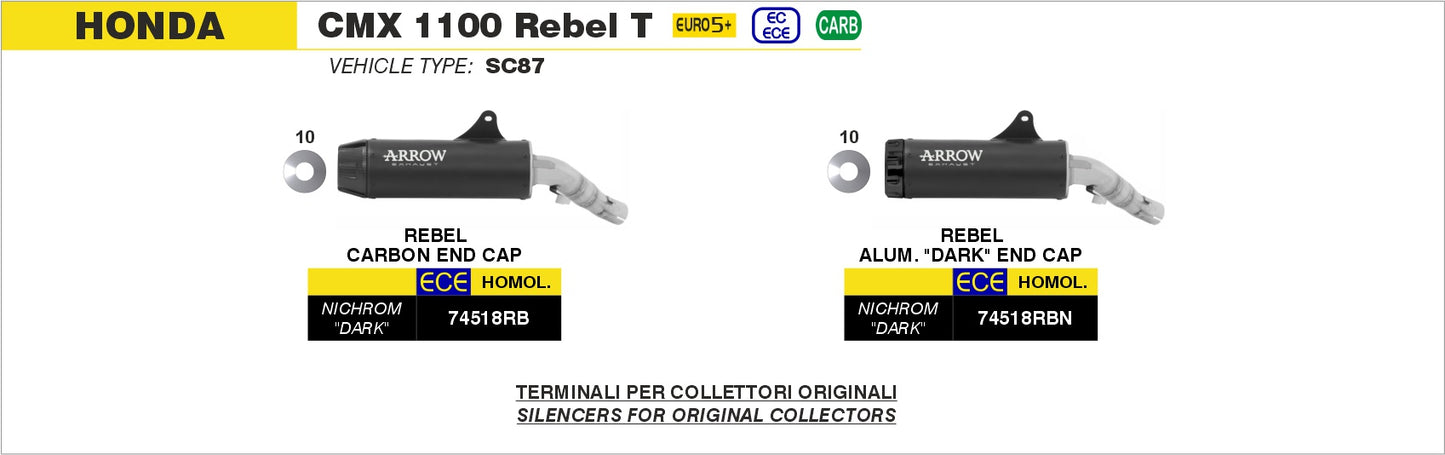 Kit terminale Rebel con fondello in carbonio