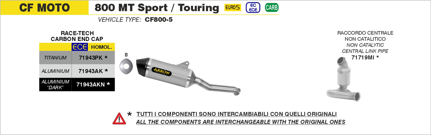 Terminale Race-Tech in titanio con fondello carby
