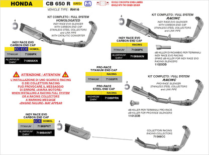 Kit completo racing con terminale Indy Race EVO in titanio