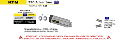 Terminali Race-Tech alluminio (Dx+Sx) con fondello carby