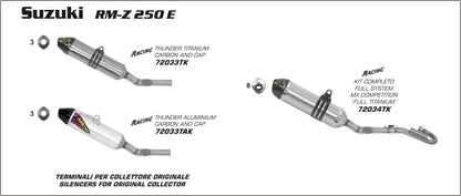 Terminale Off-Road Thunder titanio con fondello carby