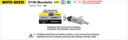 Terminale Indy Race EVO alluminio Dark con fondello carby