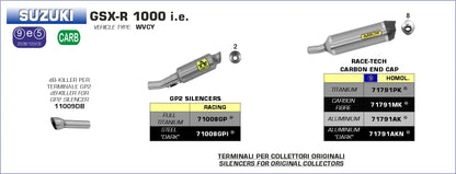 Terminale Race-Tech in titanio con fondello carby