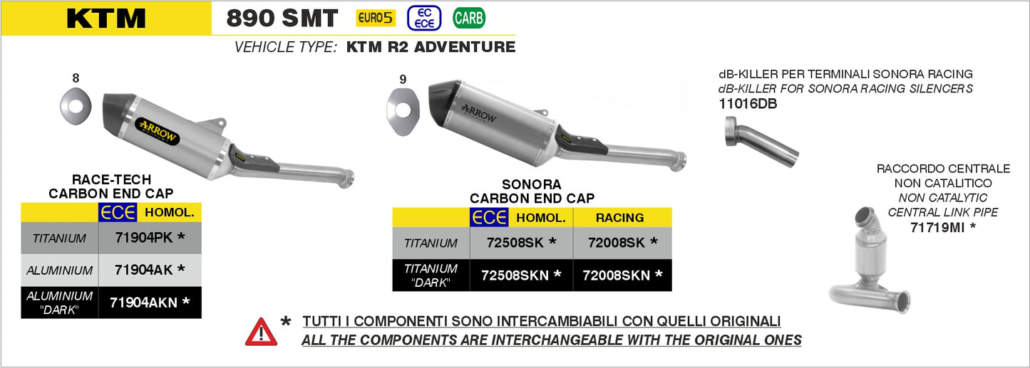 Terminale Race-Tech alluminio con fondello carby