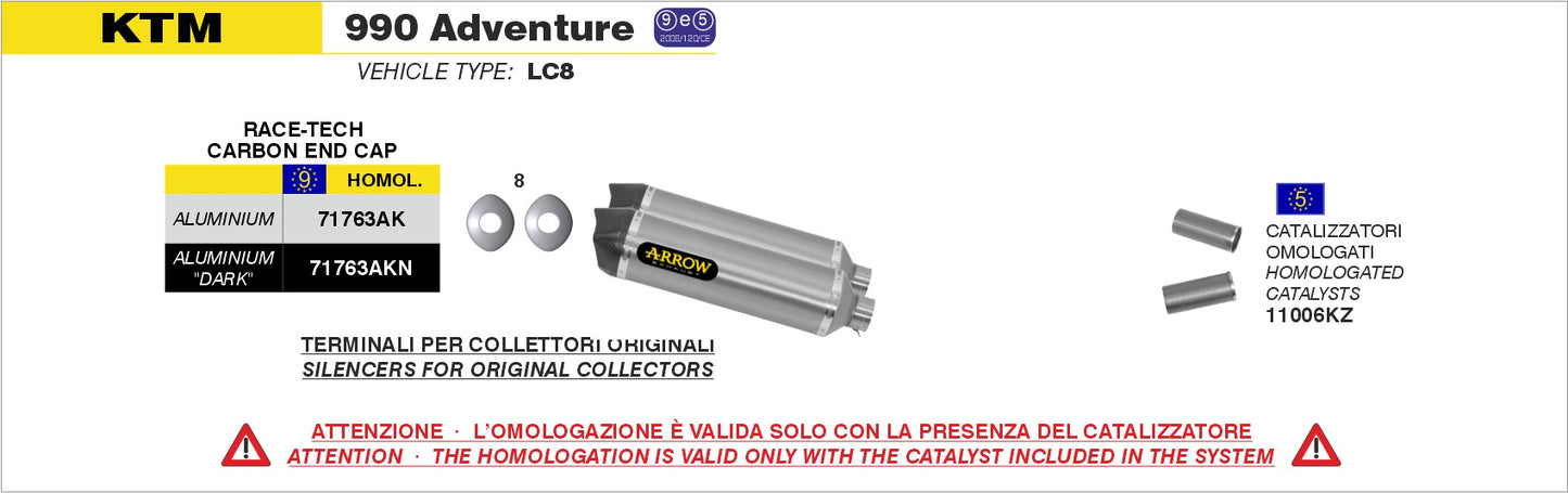 Terminali Race-Tech alluminio (Dx+Sx) con fondello carby