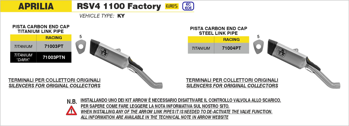 Terminale Pista in titanio Dark con raccordo in acciaio inox