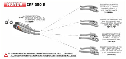 Kit collettori in acciaio inox per motori standard