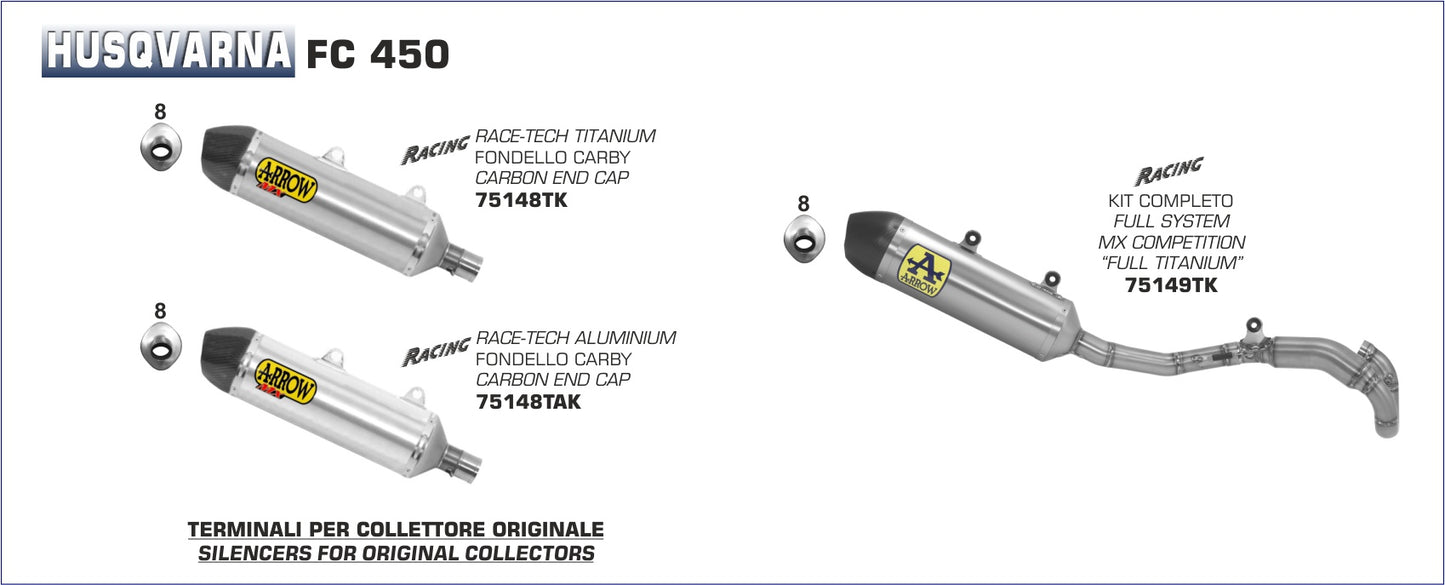 Terminale Off-Road race-tech alluminio con fondello carby