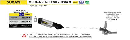 Terminale Indy Race alluminio White con fondello carby