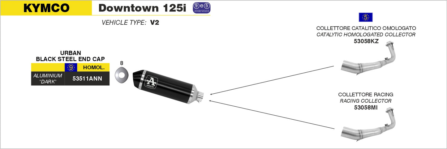 Collettore catalitico omologato per scarico Urban