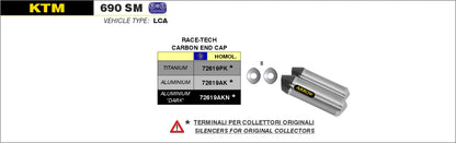 Terminale Race-Tech titanio con fondello carby per collettori Arrow
