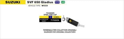 Terminale Street Thunder titanio per collettori originali