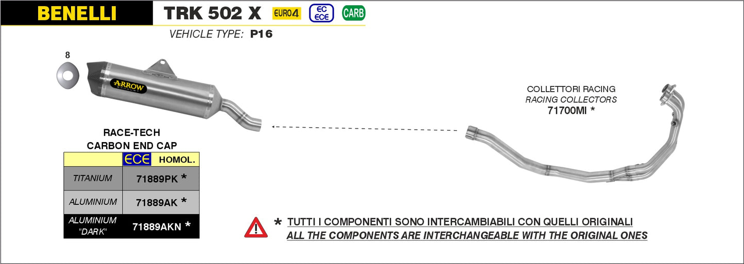 Terminale Race-Tech alluminio con fondello carby