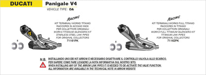 Terminali Works titanio (Dx+Sx) con raccordi in acciaio inox